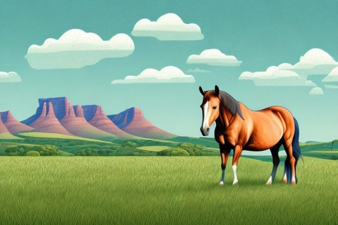 A horse in a field