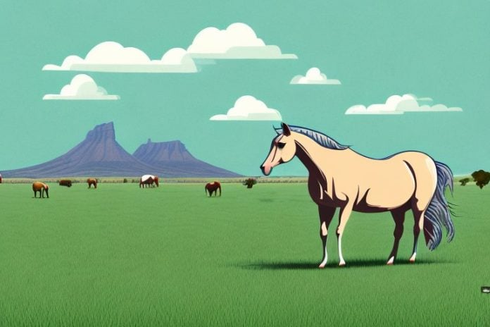 A horse in a paddock