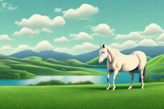 A horse in a rural landscape