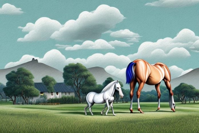 A horse in a rural setting in stellenbosch