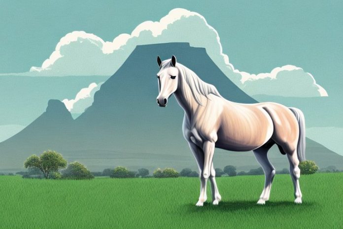 A horse in a pasture in worcester