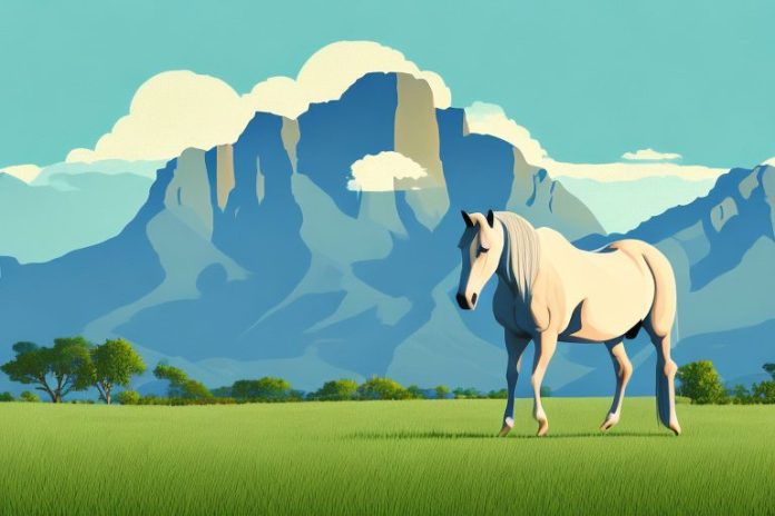 A horse in a pasture