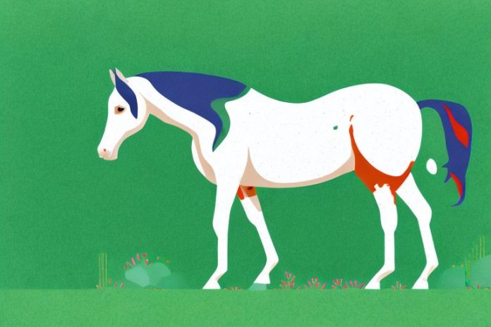 A beautiful american quarter horse standing in a lush green pasture in mossel bay