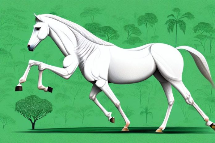 An arabian horse in a lush