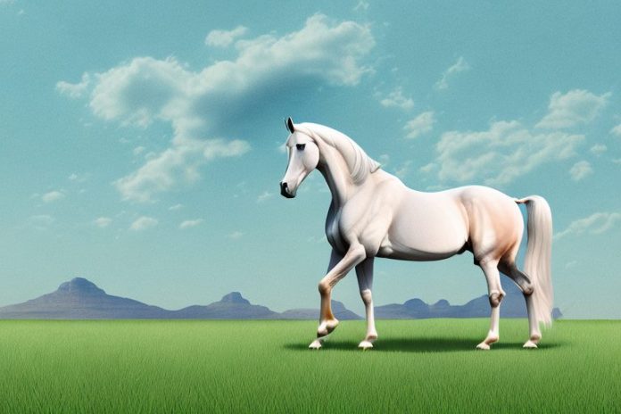 An arabian horse in a field in westville