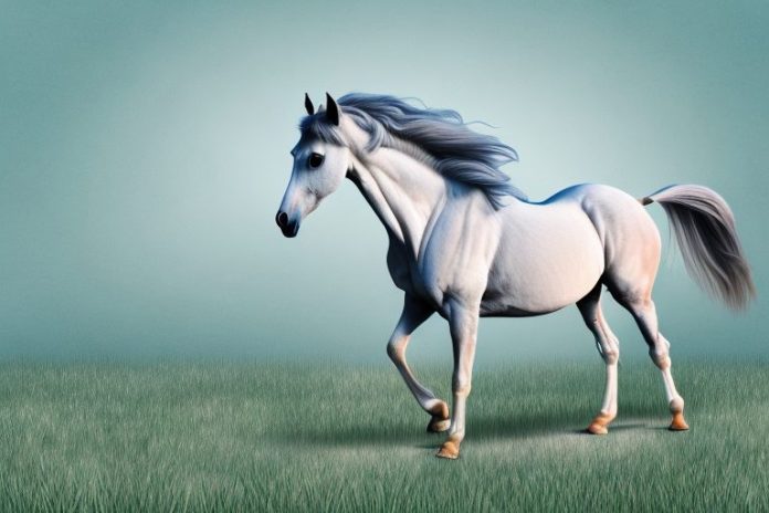An arabian horse in a field in east london