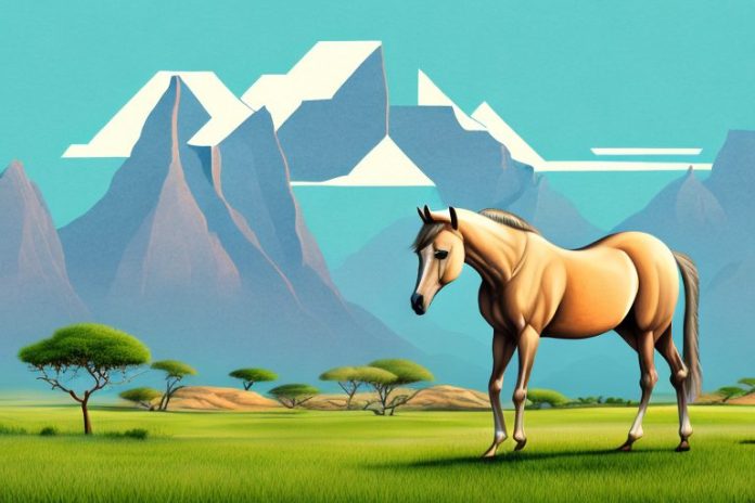 An arabian horse in a south african landscape