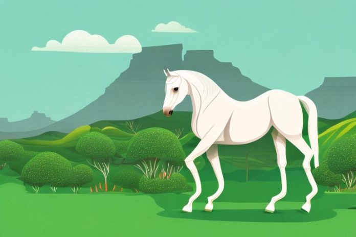 An arabian horse in a lush