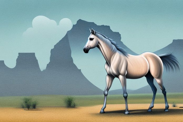 An arabian horse in a rural south african landscape