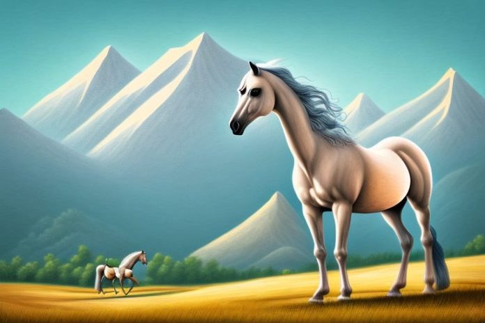 An arabian horse in a rural setting