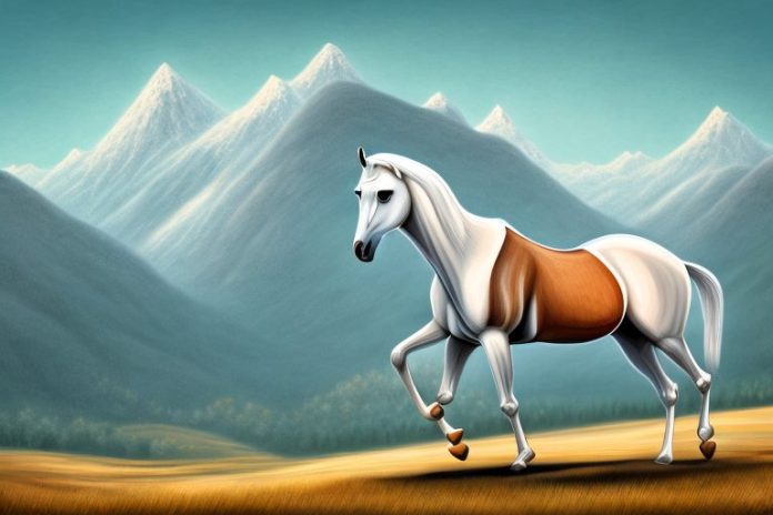 An arabian horse in a rural setting