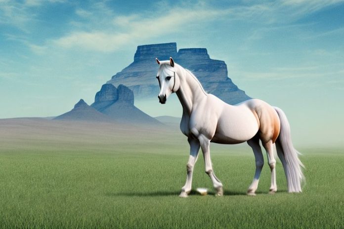 An arabian horse in a field in harrismith