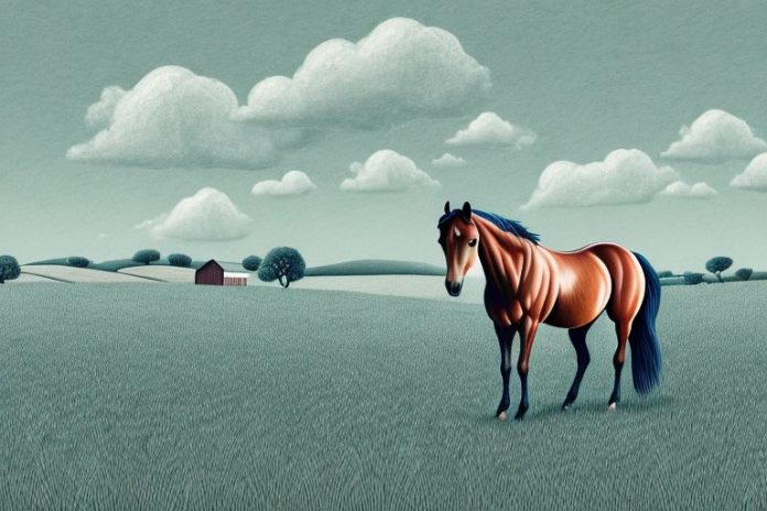 A horse in a field in ficksburg