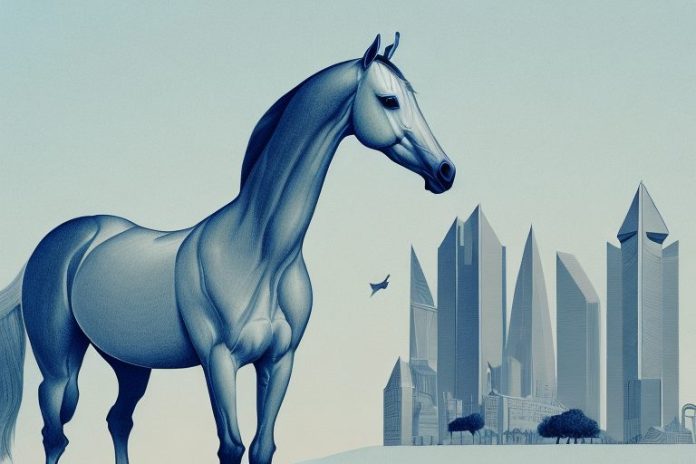 An arabian horse in a johannesburg landscape
