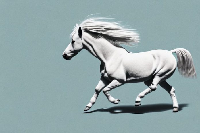 A haflinger horse galloping in an open field in upington