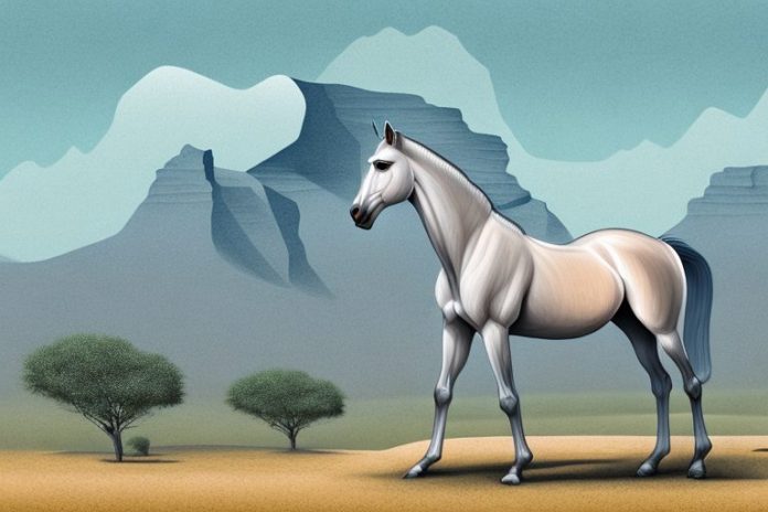 An arabian horse in a rural south african landscape
