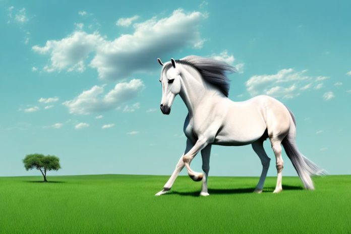 An arabian horse in a grassy field in polokwane
