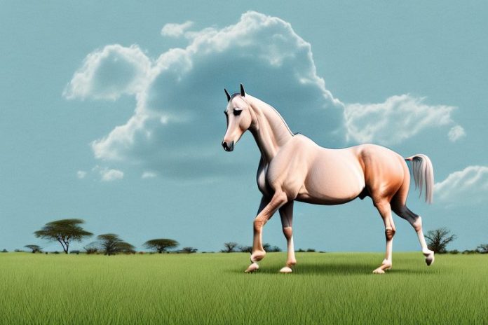 An arabian horse in a field in giyani