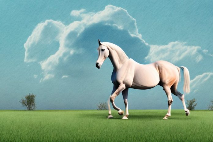 An arabian horse in a field in middelburg