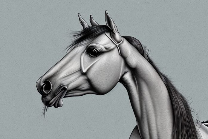 An arabian horse in a rural setting in delmas