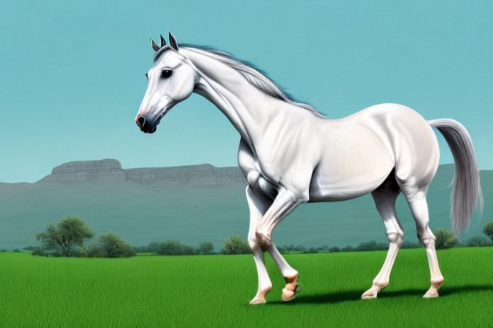 An arabian horse in a grassy field in lydenburg