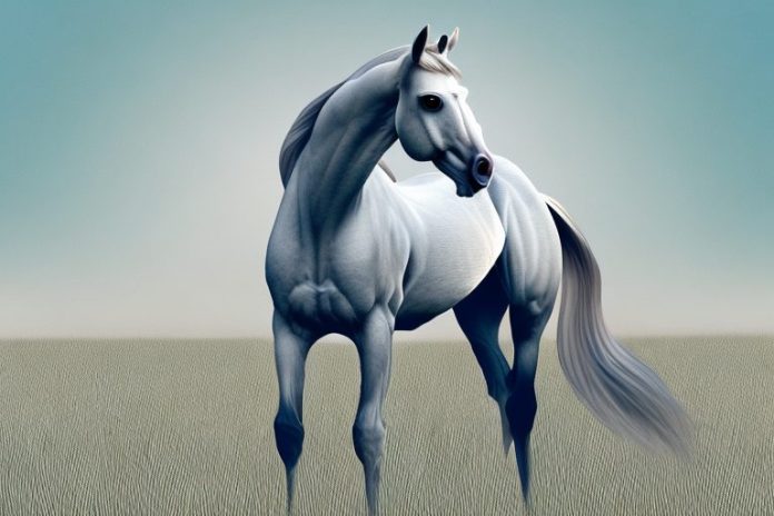 An arabian horse in a field in upington