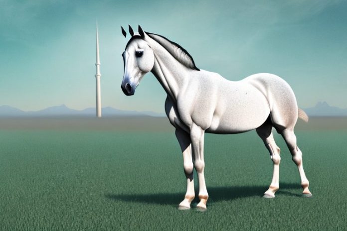 An arabian horse standing in a field in kathu