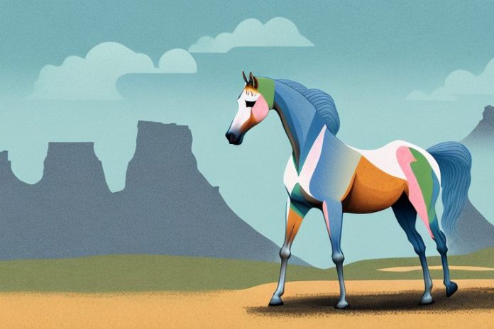 An arabian horse in a rural south african landscape