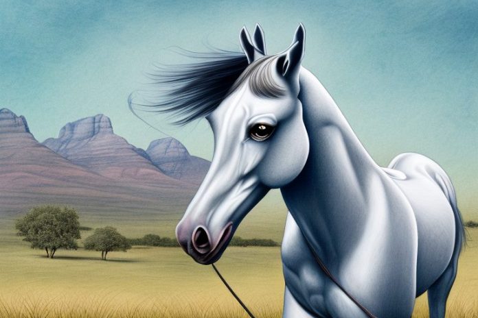 An arabian horse in a rural setting in prieska