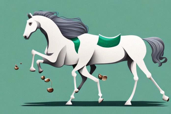 A majestic arabian horse in a lush stellenbosch landscape
