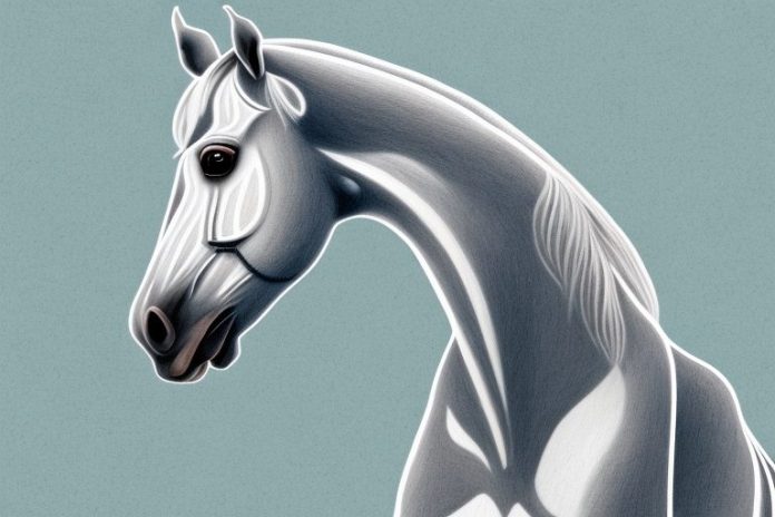 An arabian horse in a rural setting in george