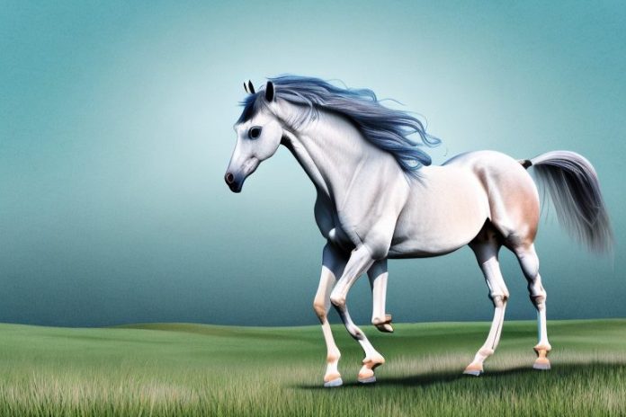 An arabian horse in a field in mossel bay
