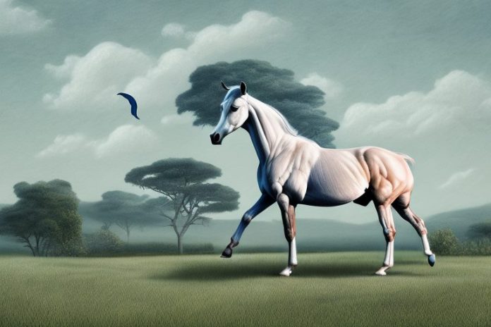 A thoroughbred horse in a rural landscape in east london