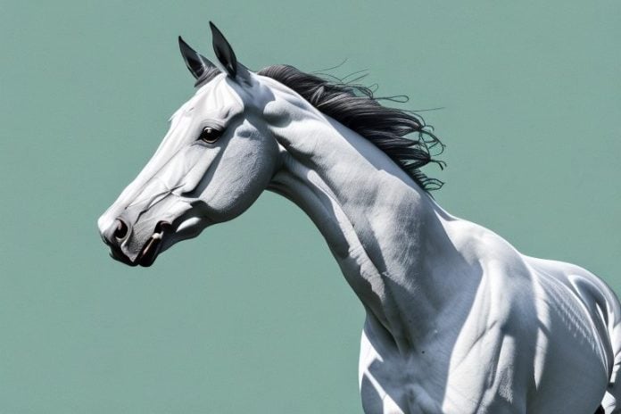 A thoroughbred horse in a field in bloemfontein