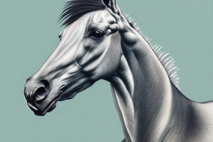 A thoroughbred horse in a rural south african landscape