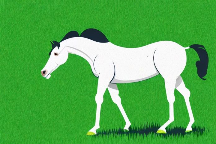 A thoroughbred horse in a field of lush green grass in roodepoort