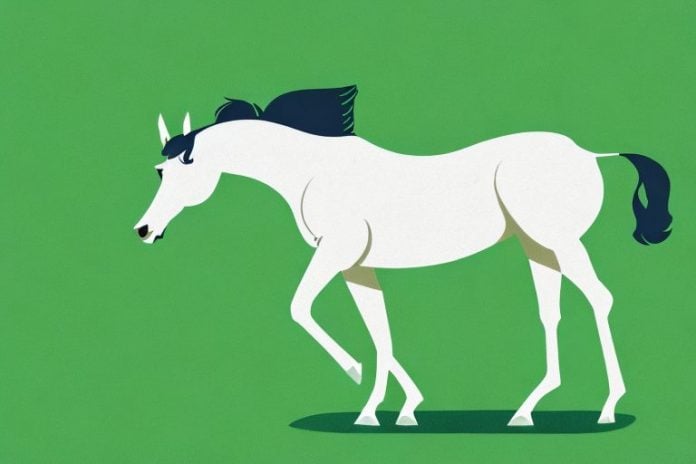 A thoroughbred horse in a lush