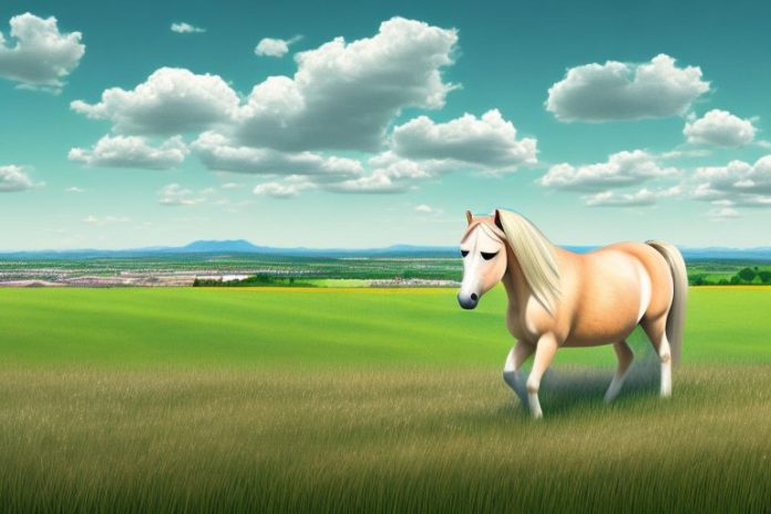 A haflinger horse in a field