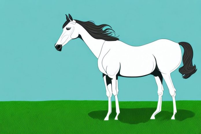 A thoroughbred horse standing in a grassy field in lebowakgomo