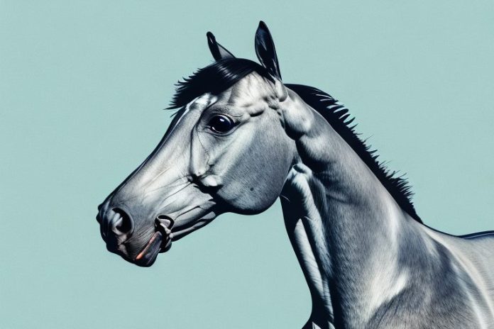 A thoroughbred horse in a field in upington