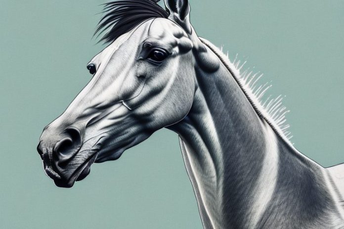 A thoroughbred horse in a rural south african landscape