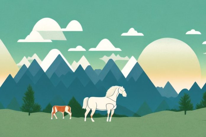 A haflinger horse in a landscape setting