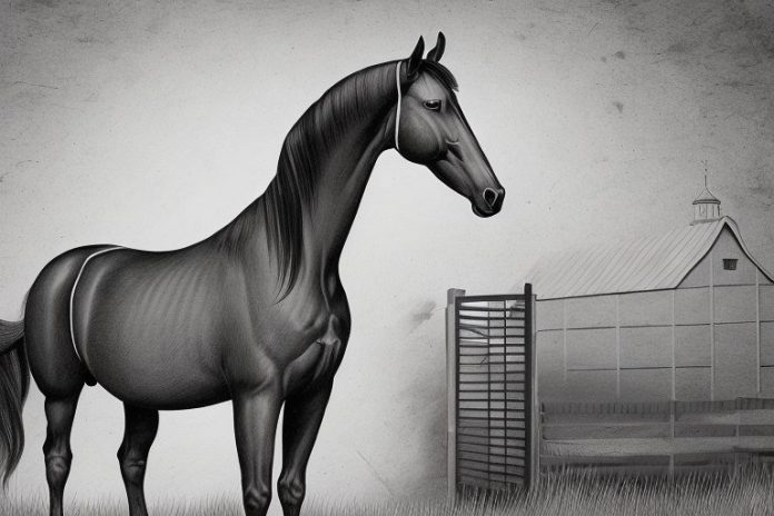 A morgan horse in a rural setting in newcastle