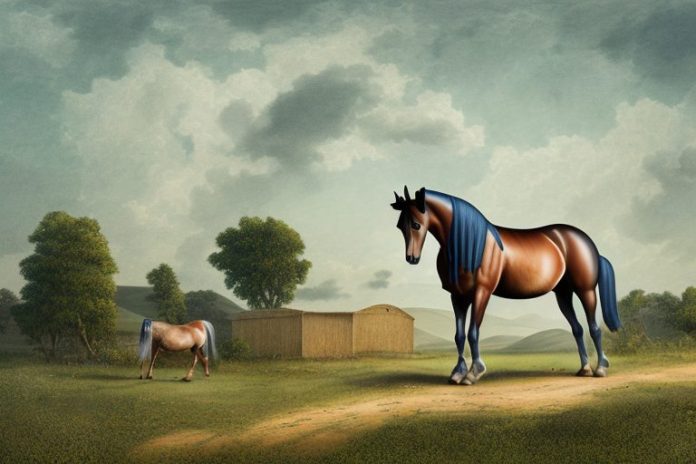 A morgan horse in a rural landscape in empangeni