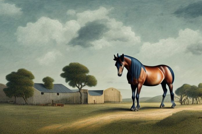 A morgan horse in a rural landscape in port elizabeth