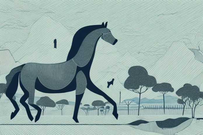 A horse in the landscape of vereeniging