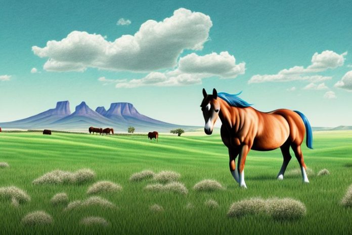 A horse in a field