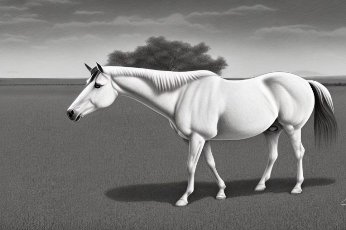 An american quarter horse in a rural setting in northern cape