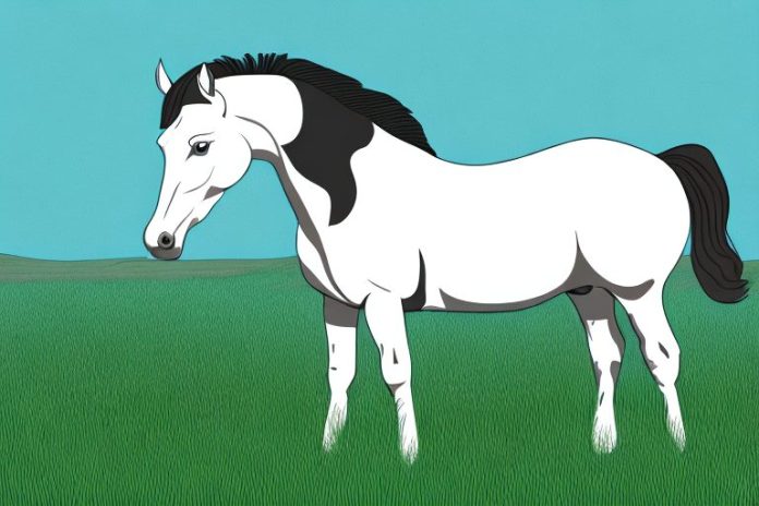 A horse standing in a field of grass in stilfontein
