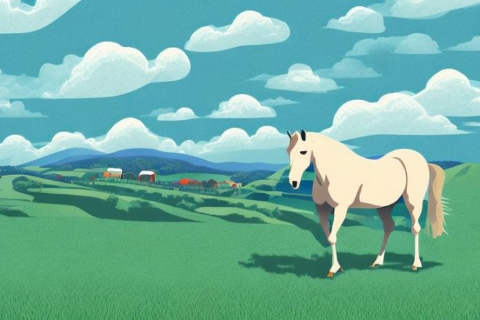 A horse in a rural setting